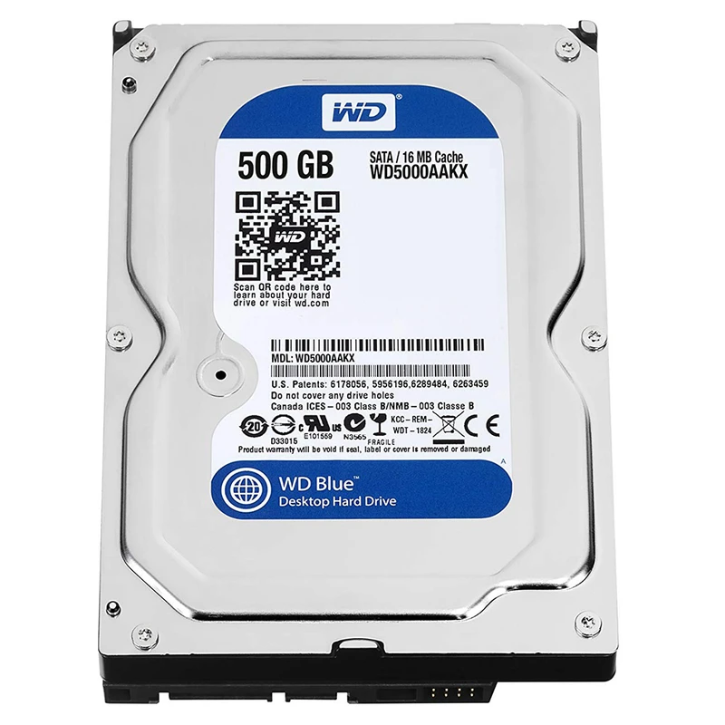 هارد دیسک اینترنال وسترن دیجیتال  استوک مدل WD ظرفیت 500 گیگابایت