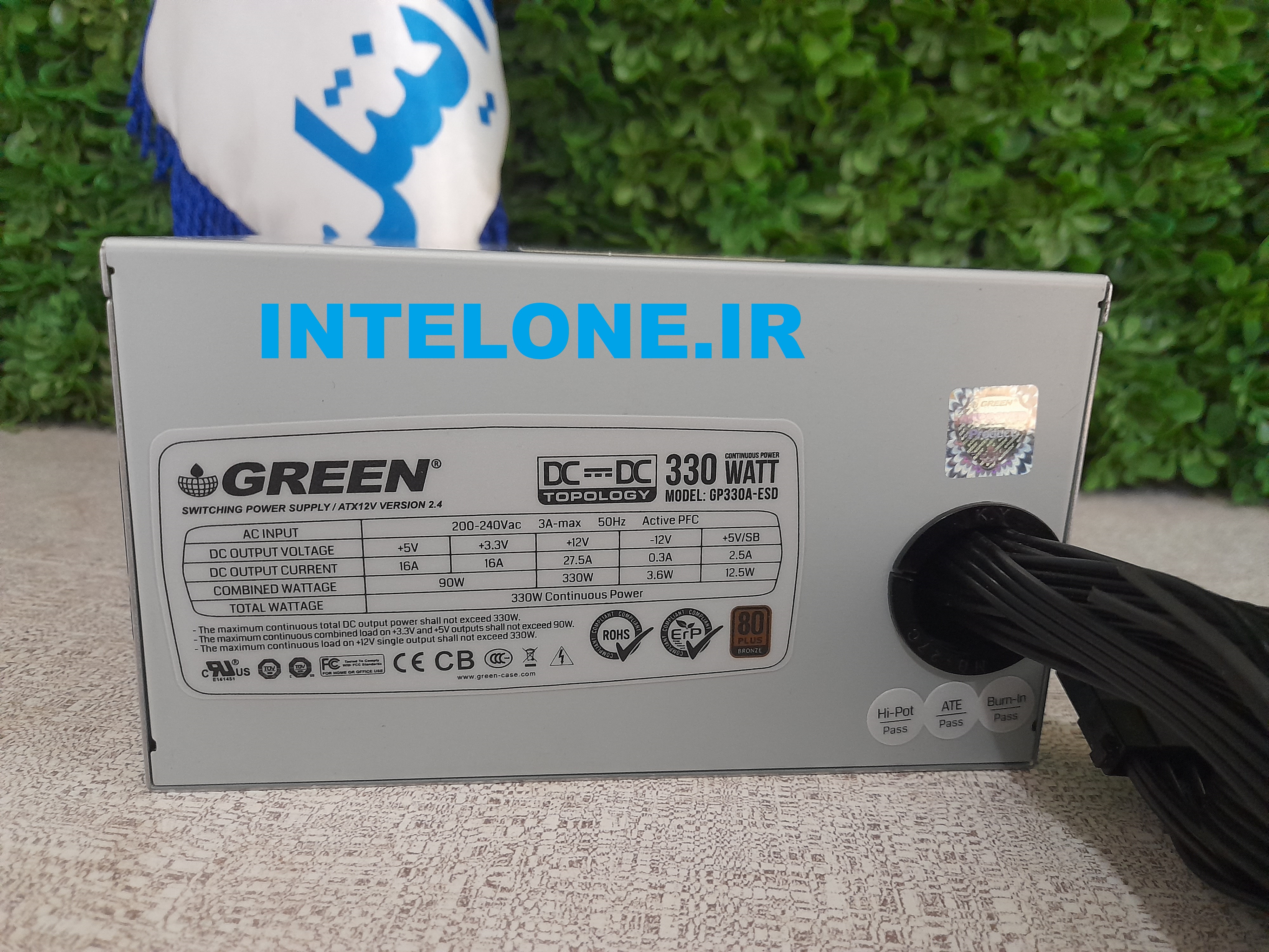 پاور استوک 330 وات 80 پلاس برنز غیر ماژولار GREEN GP330A-ESD