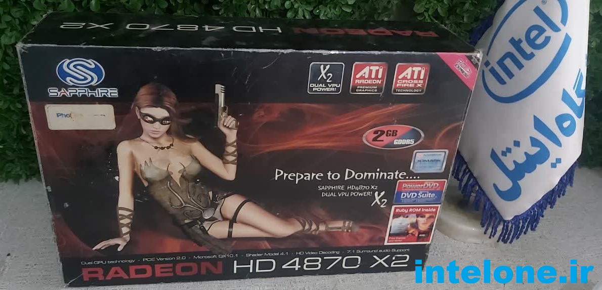 کارت گرافیک حرفه ای استوک 2 گیگ Sapphire HD 4870 X2 2G GDDR5 PCI-E